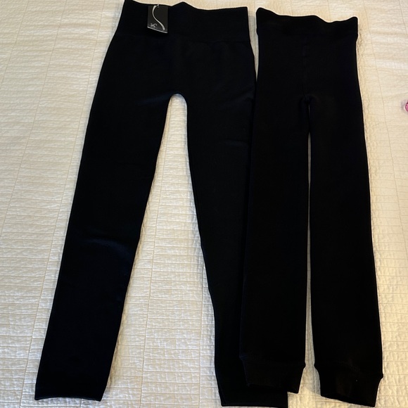 Sofra Pants - Lot of 2 Black Legging Fleece Lined Seamless High Rise Warm Cozy Bundle